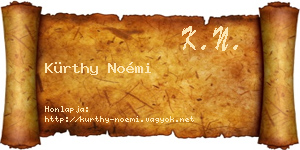 Kürthy Noémi névjegykártya